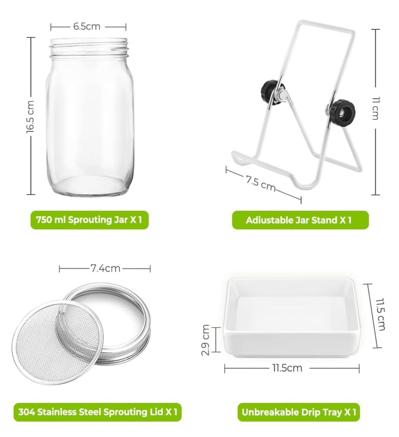 ecooe Sprossen Keimglas 3er Set