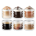 ecooe Unique Spiral Glasses 120 ml Espresso Glasses Double-Walled Espresso Cups Glass Set of 6 Double-Walled Coffee Glasses Tea Glasses Espresso Cups Set for Tea, Milk, Gift for Women