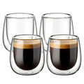 glastal 100 ml Double-Walled Espresso Cups, Espresso Glasses, Set of 4, Borosilicate Glass, Coffee Cups, Glasses for Coffee, Espresso, Latte, Iced Americano, Tea, Ice Cream, Milk, Juice