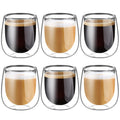 glastal 100ml (4oz) Doppelwandige Espressotassen Espresso Gläser 6er Set, Borosilikatglas Kaffeetassen Glas Set Kaffeeglas Teegläser für Espresso, Latte, Iced Americano, Tee, EIS, Milch, Saft