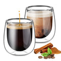 glastal 100 ml Double-Walled Espresso Cups, Espresso Glasses, Set of 2, Borosilicate Glass, Coffee Cups, Glasses for Coffee, Espresso, Latte, Iced Americano, Tea, Ice Cream, Milk, Juice