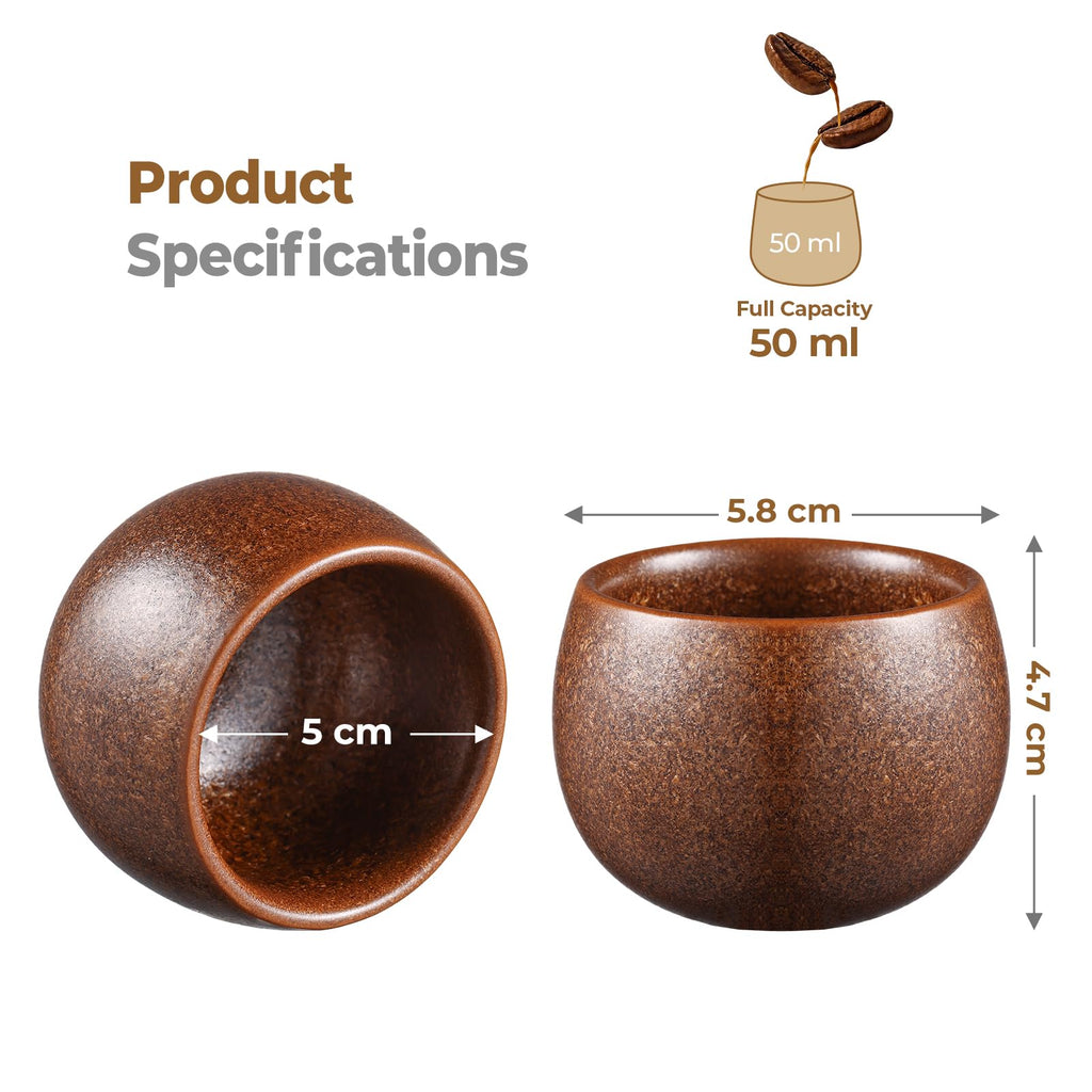 ecooe Espresso Cups Thick-Walled Stoneware Set of 5 50 ml, Handmade Porcelain Coffee Cups, Ceramic Tea Cups Gifts for Women Men Best Friend Partner, Christmas Gifts Visit the ecooe Store