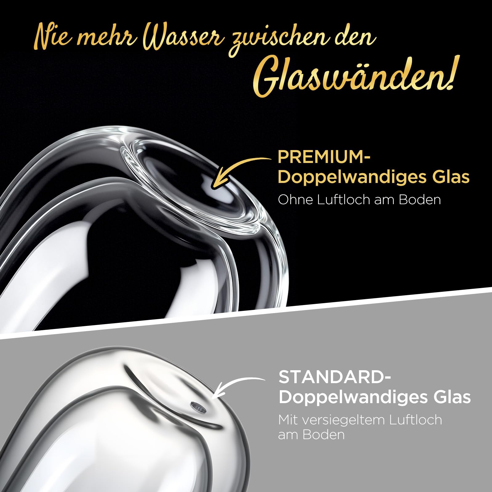 glastal Premium Double-Walled Latte Macchiato Glasses Set of 2 | Mum | - Without Sealed Hole - 350 ml Double-Walled Coffee Glasses Drinking Glasses Gifts for Mum for Birthday Mother's Day Anniversary