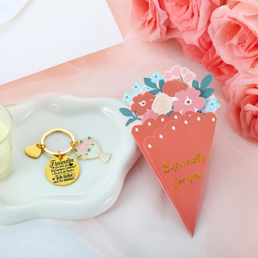 glastal Cocktailgläser Geschenke für Freundin Frauen Geschenkbox mit Schlüsselanhänger Grußkarte, 200ml Doppelwandige Martini Gläser Weinglas Geschenke für Beste Freundin zum Geburtstag Weihnachten