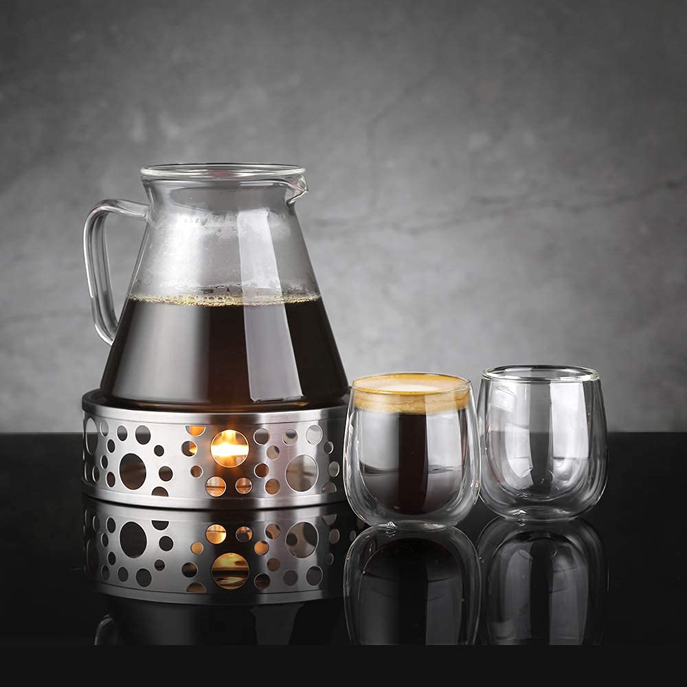 glastal 100 ml Double-Walled Espresso Cups, Espresso Glasses, Set of 2, Borosilicate Glass, Coffee Cups, Glasses for Coffee, Espresso, Latte, Iced Americano, Tea, Ice Cream, Milk, Juice