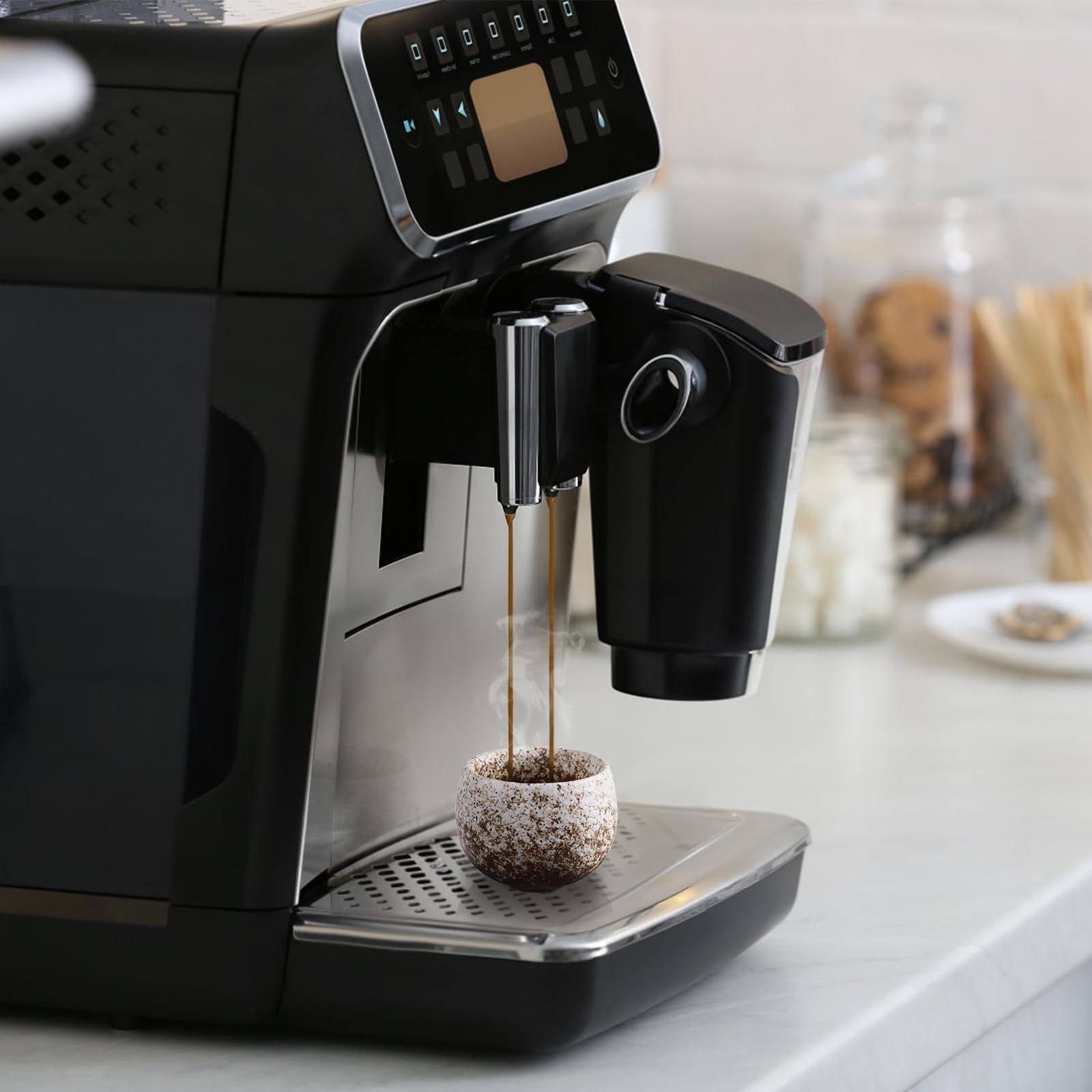 ecooe Espresso Cups Thick-Walled Stoneware Set of 5 50 ml, Handmade Porcelain Coffee Cups, Ceramic Tea Cups Gifts for Women Men Best Friend Partner, Christmas Gifts Visit the ecooe Store