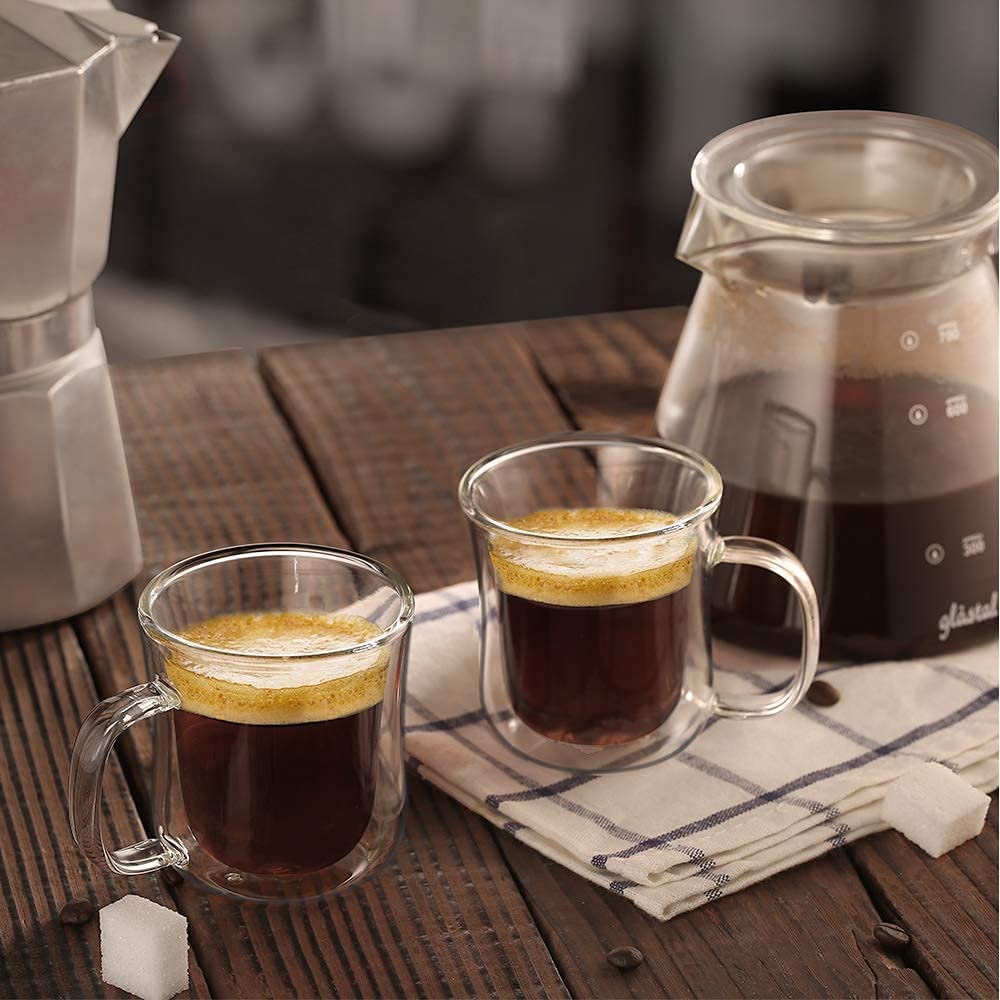 ecooe Double-Walled Espresso Cups Set of 2 120 ml (Full Capacity)