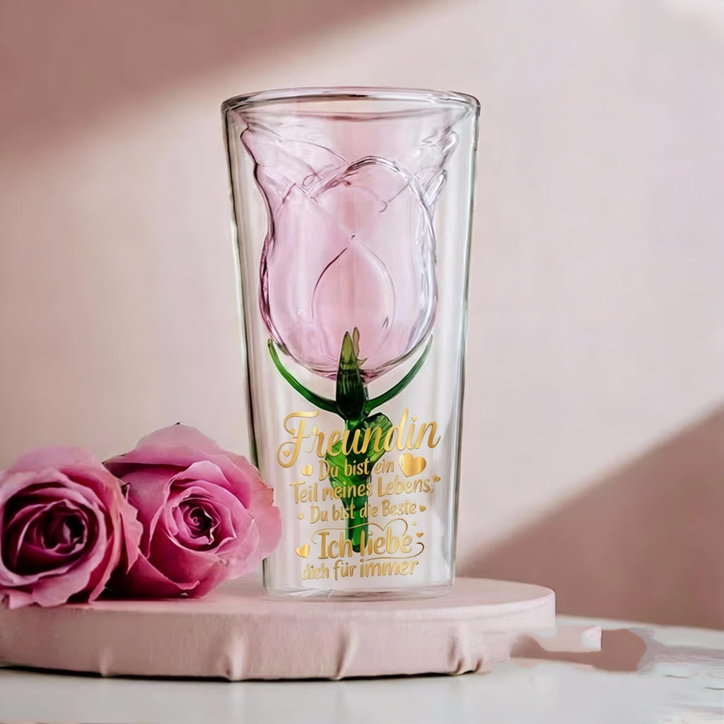 glastal Cocktailgläser Geschenke für Freundin Frauen Geschenkbox mit Schlüsselanhänger Grußkarte, 200ml Doppelwandige Martini Gläser Weinglas Geschenke für Beste Freundin zum Geburtstag Weihnachten