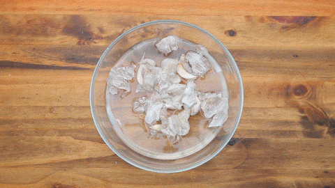 soaking the garlic