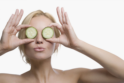 Cucumber or wax gourd slices