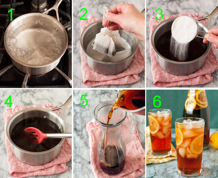 steps on how yo make sweet tea