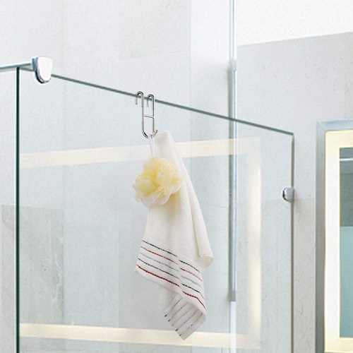 Ecooe Bathroom Hook Shower Screen Set of 2 Shower Hooks for Glass