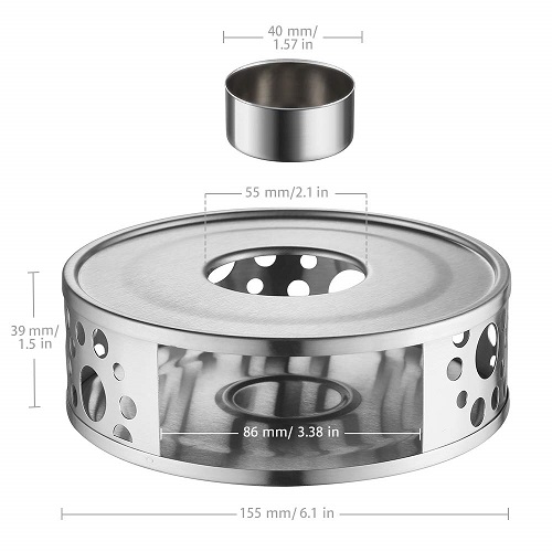 Details about   Stainless Steel Tea Warmer with Tea Light Holder for Tea and Coffee Pots