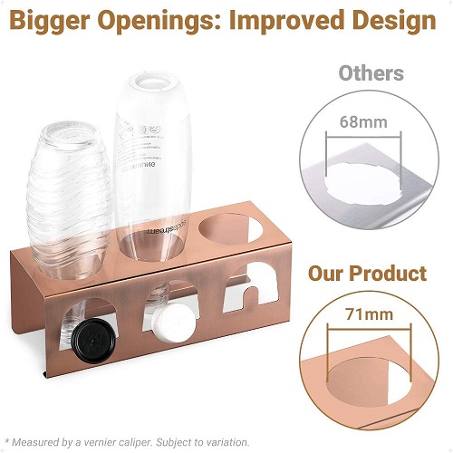 for SodaStream and Emil Bottles KYONANO Stainless Steel Drainer with Tray Black Bottle Drying Rack for Soda Stream Bottles Made of Stainless Steel Dishwasher Safe Drainer Rack 